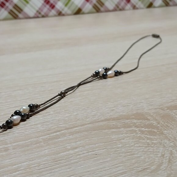 Vintage Beaded Costume Jewelry Black & White #5 - Picture 8 of 11